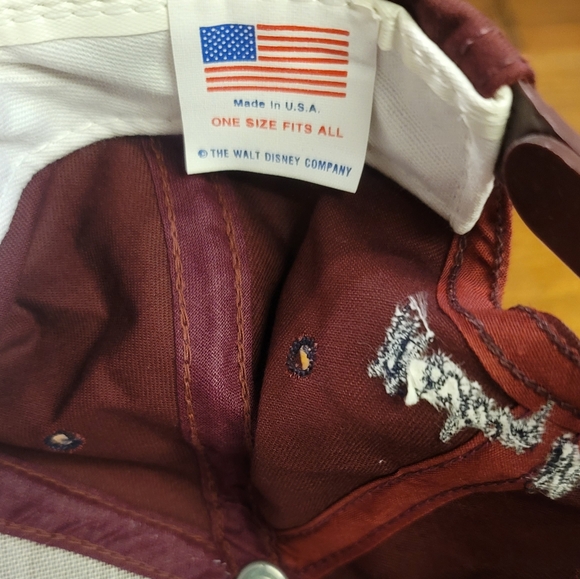 Vintage 90's Disney Mickey Mouse Retro Maroon Snapback Baseball Cap - Picture 7 of 7